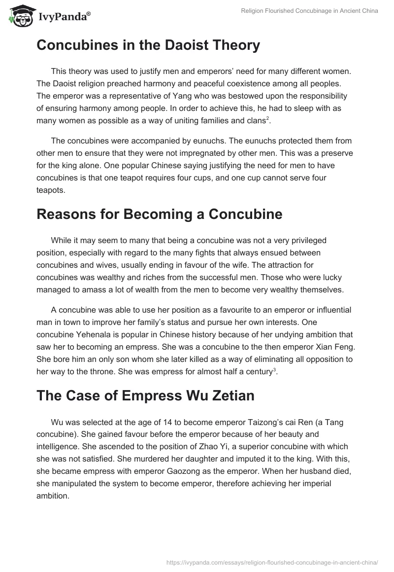 Religion Flourished Concubinage in Ancient China. Page 3