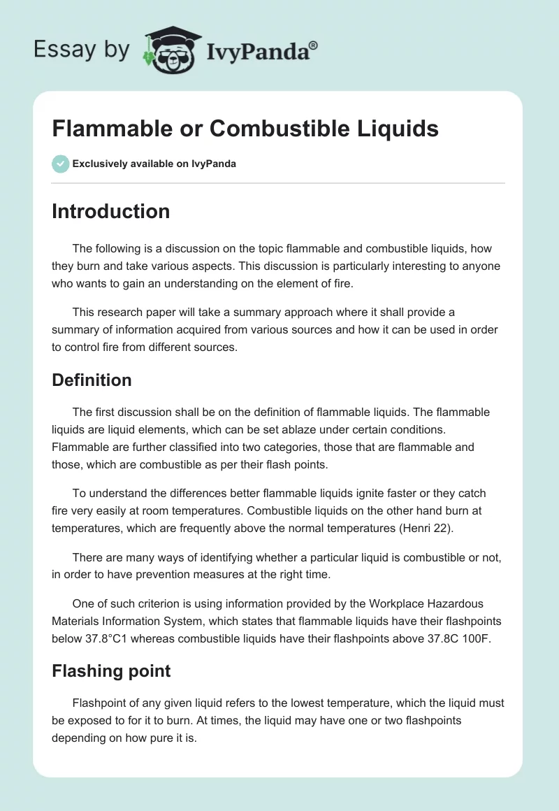 Flammable or Combustible Liquids. Page 1