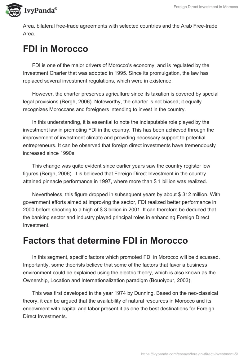 Foreign Direct Investment in Morocco. Page 4
