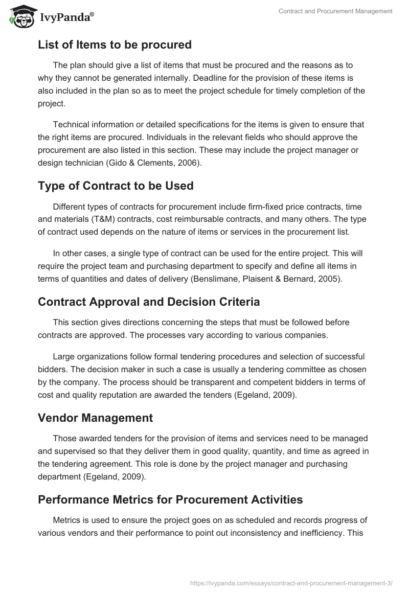 Contract and Procurement Management. Page 3