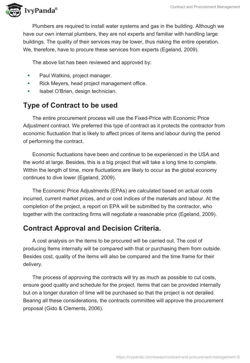 Contract and Procurement Management. Page 5