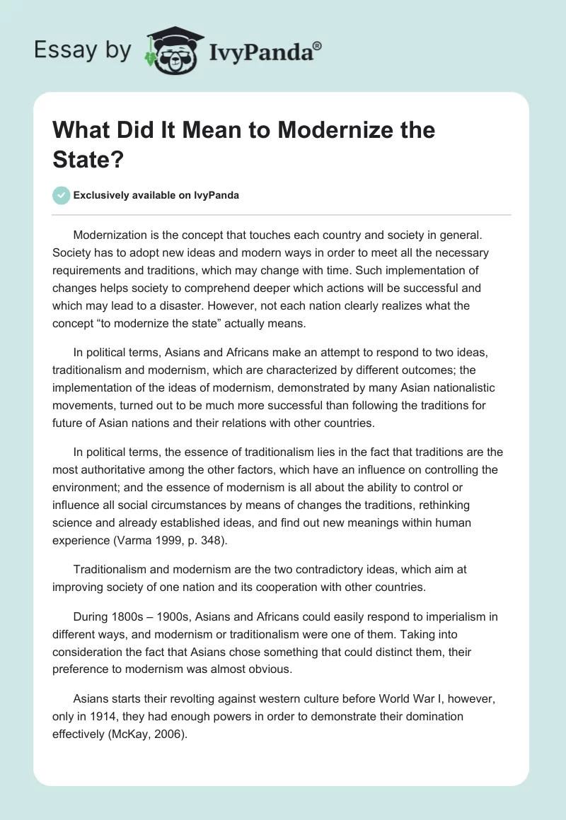 What Did It Mean to Modernize the State?. Page 1