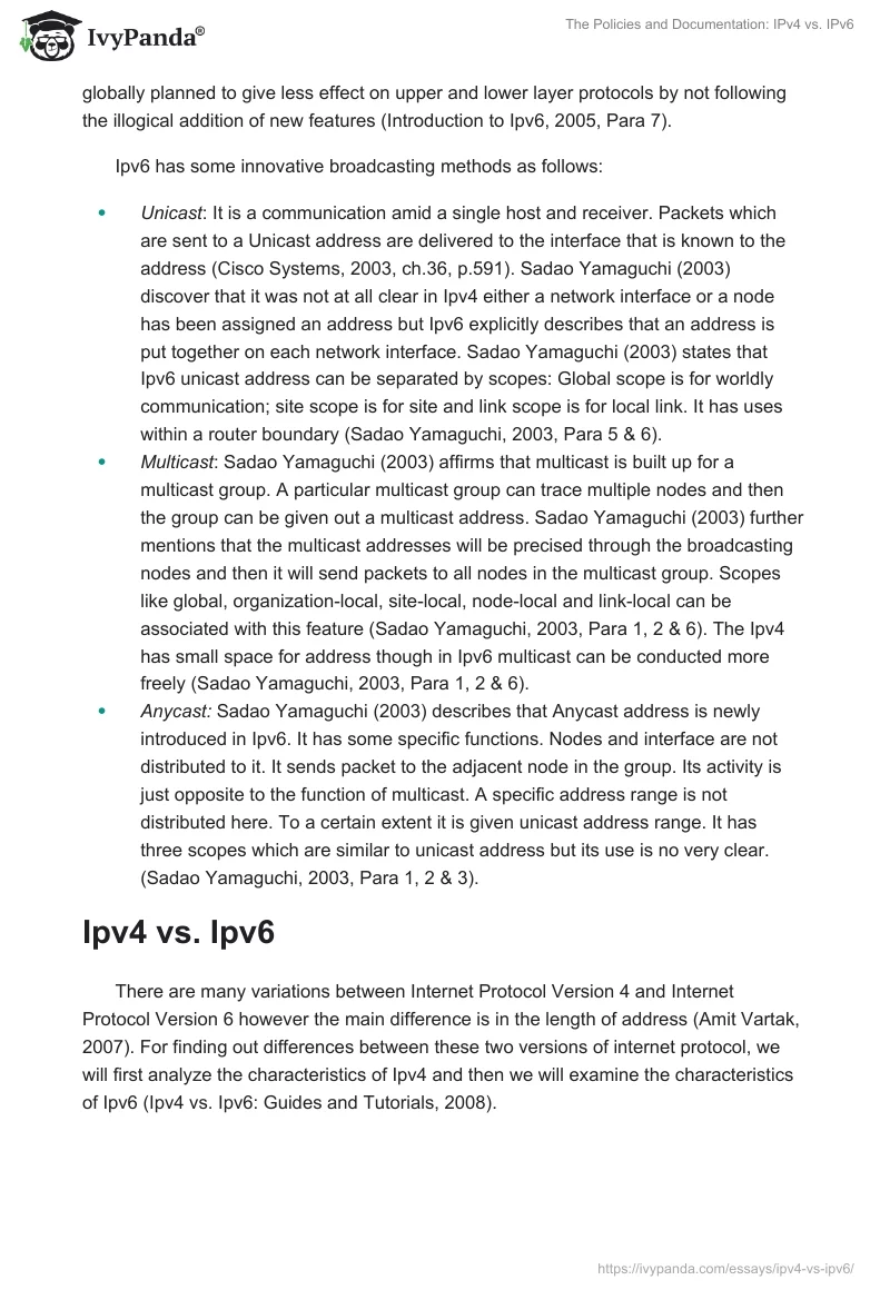 The Policies and Documentation: IPv4 vs. IPv6. Page 4