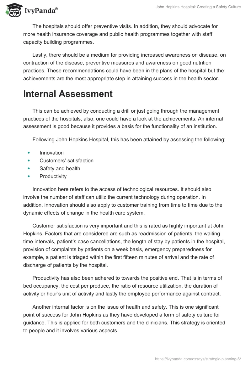 John Hopkins Hospital: Creating a Safety Culture. Page 2