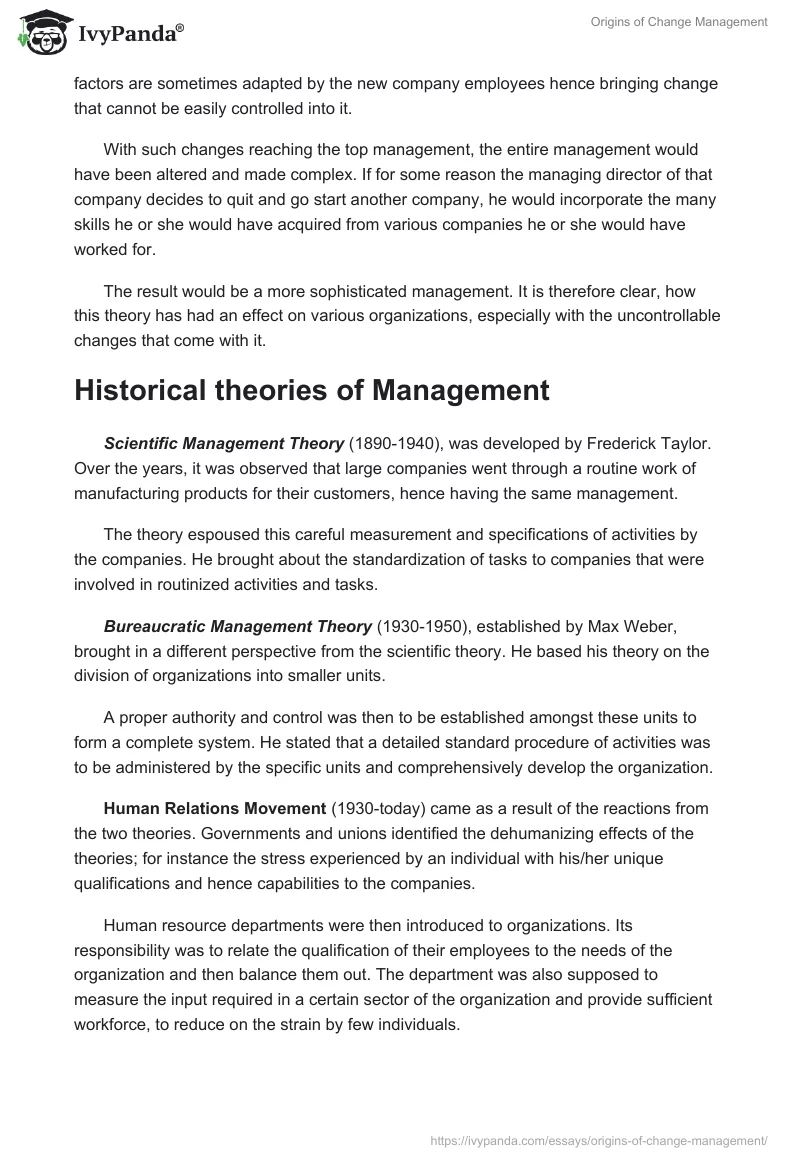 Origins of Change Management. Page 3