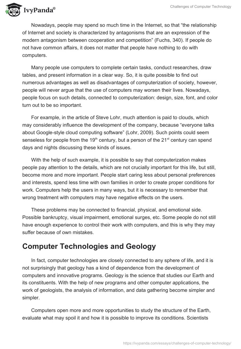 Challenges of Computer Technology. Page 2