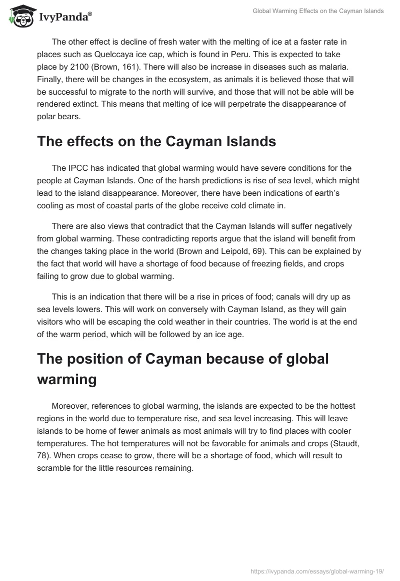 Global Warming Effects on the Cayman Islands. Page 5