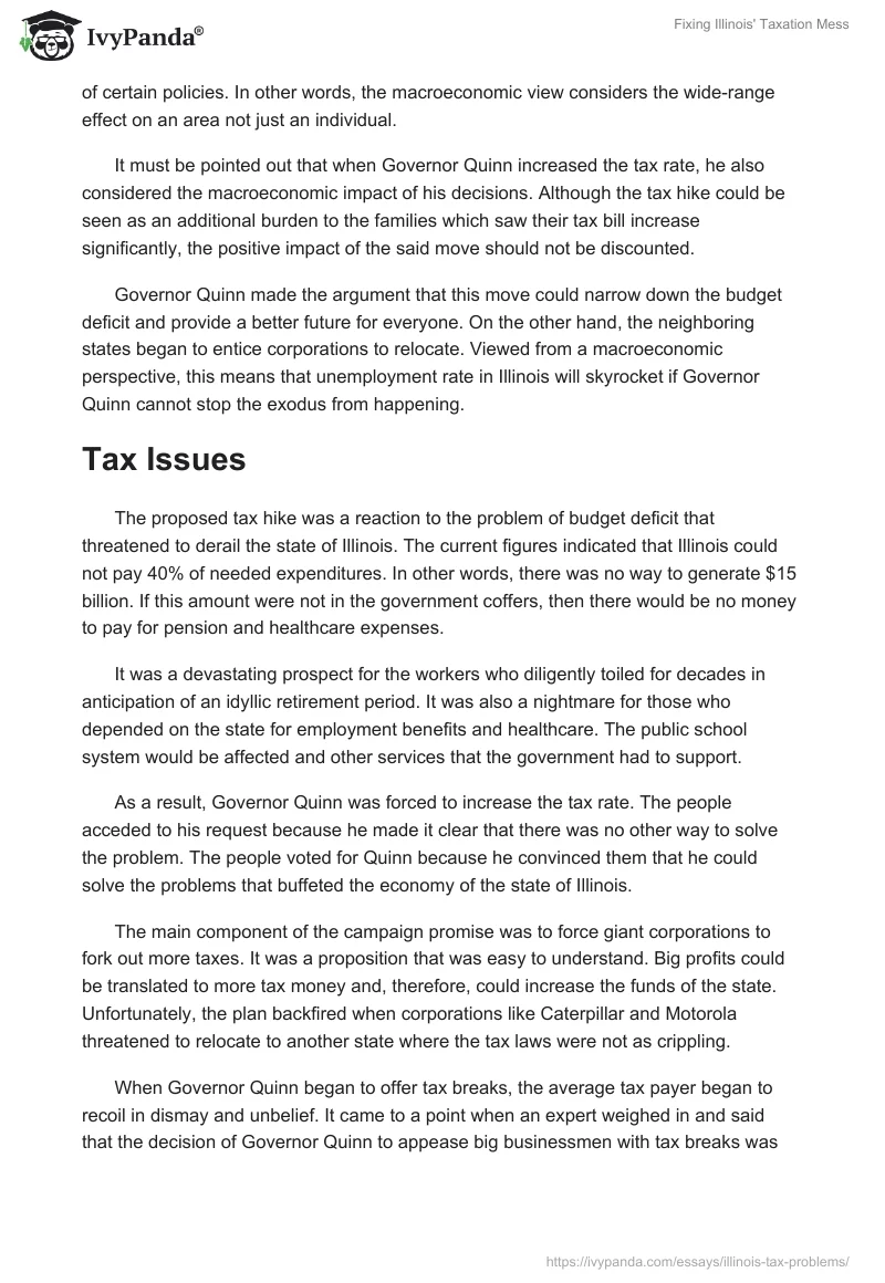Fixing Illinois' Taxation Mess. Page 2