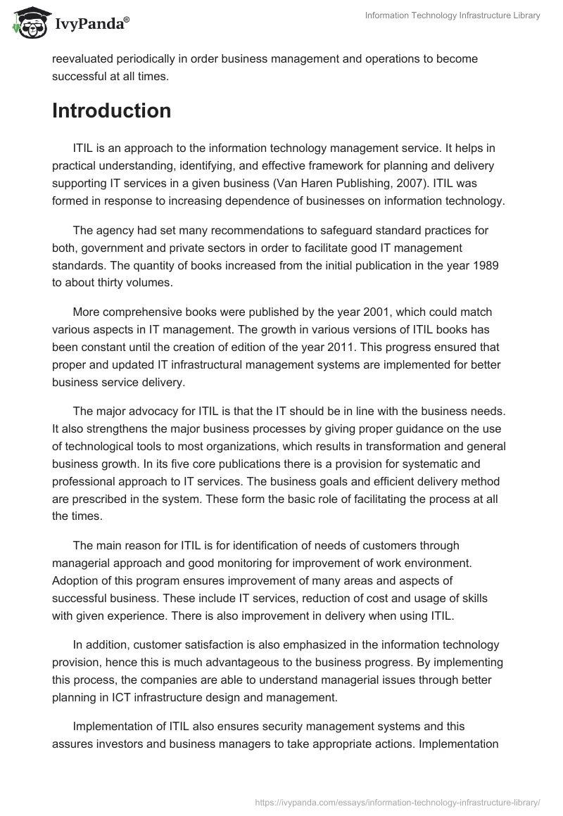 Information Technology Infrastructure Library. Page 2
