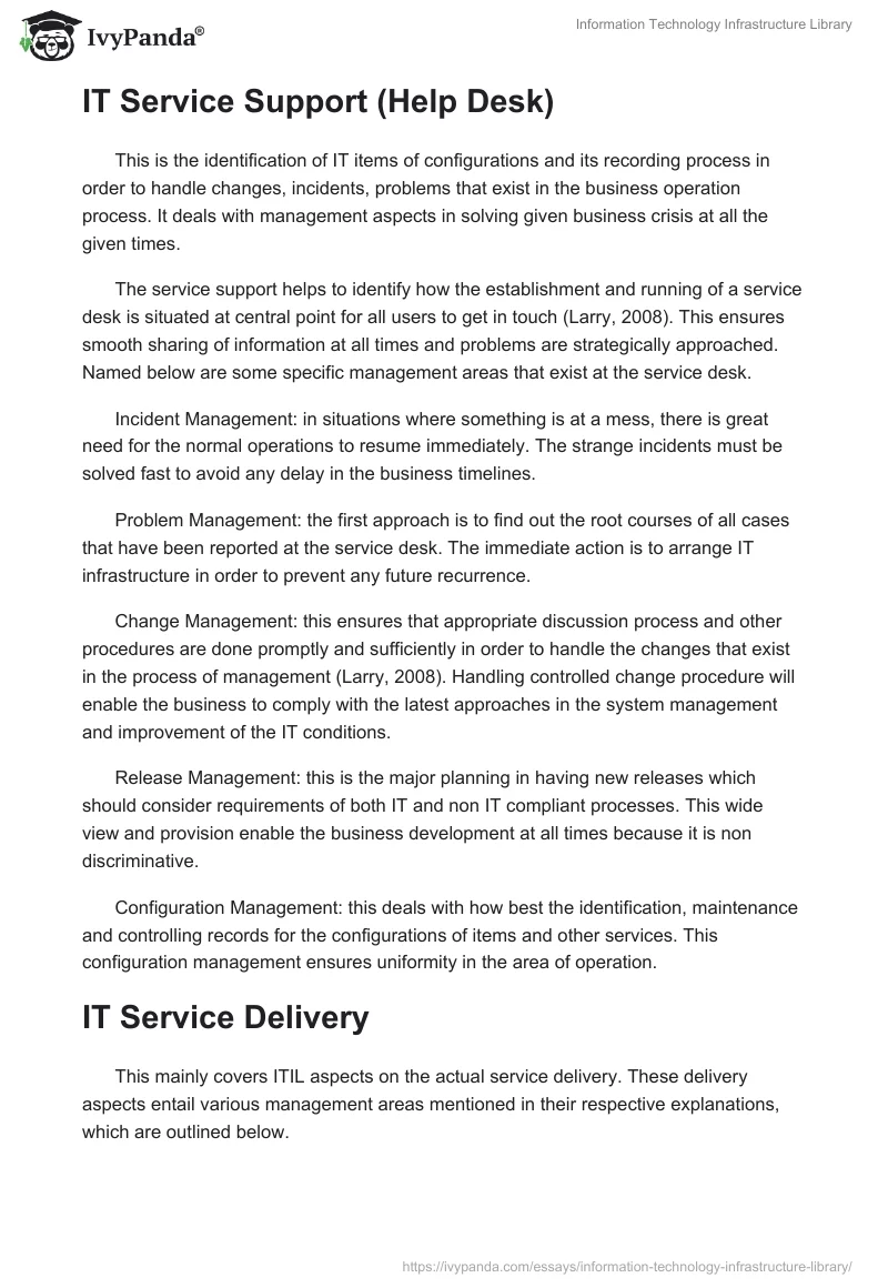 Information Technology Infrastructure Library. Page 5