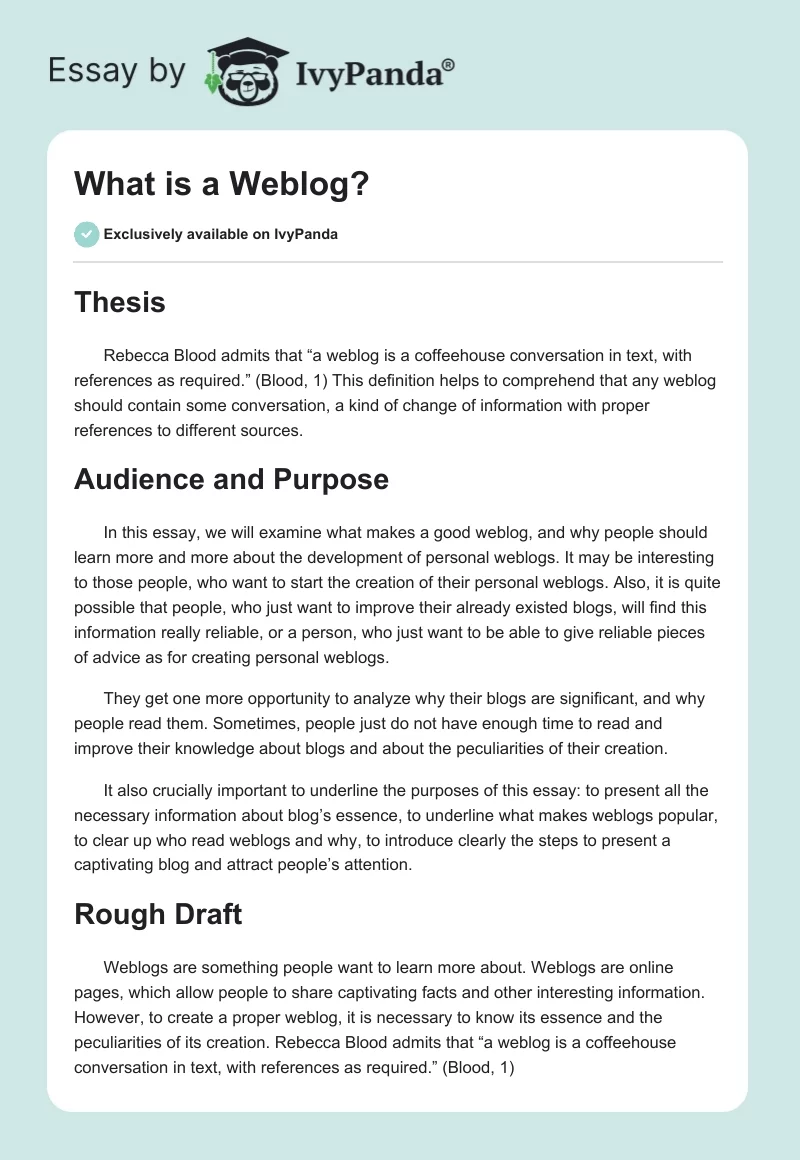 What is a Weblog?. Page 1