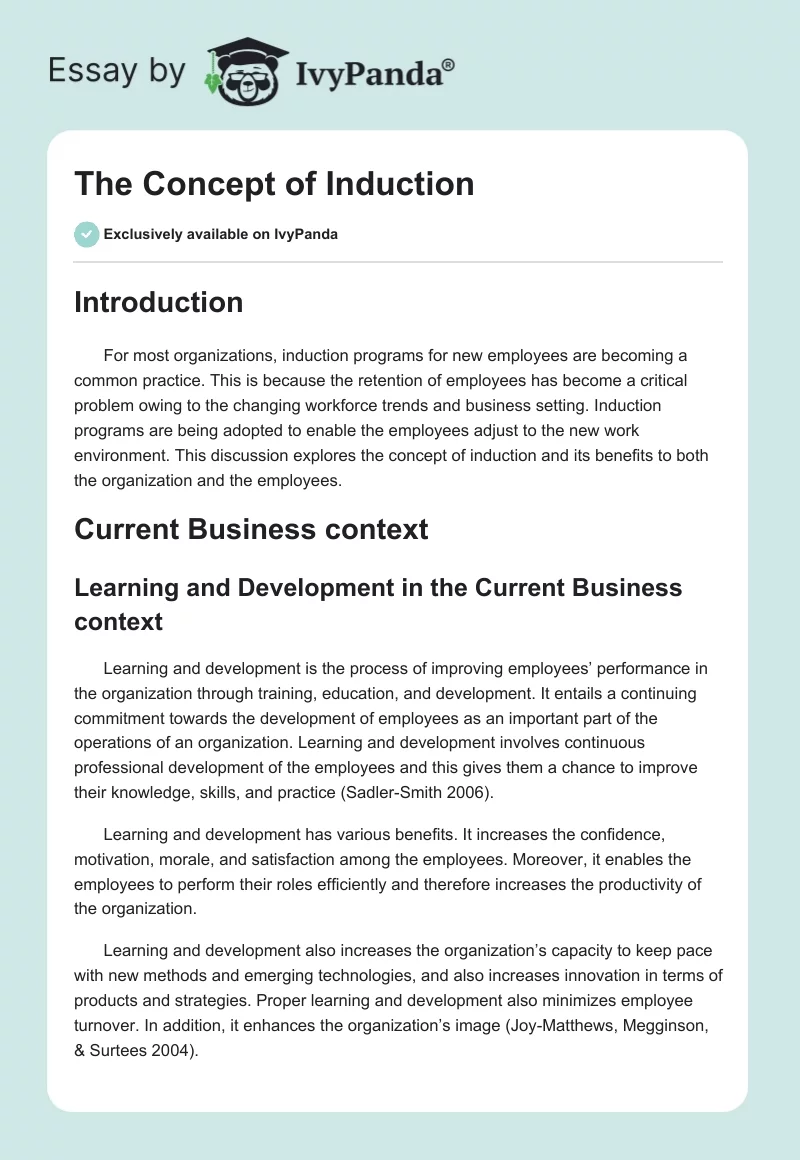 The Concept of Induction. Page 1