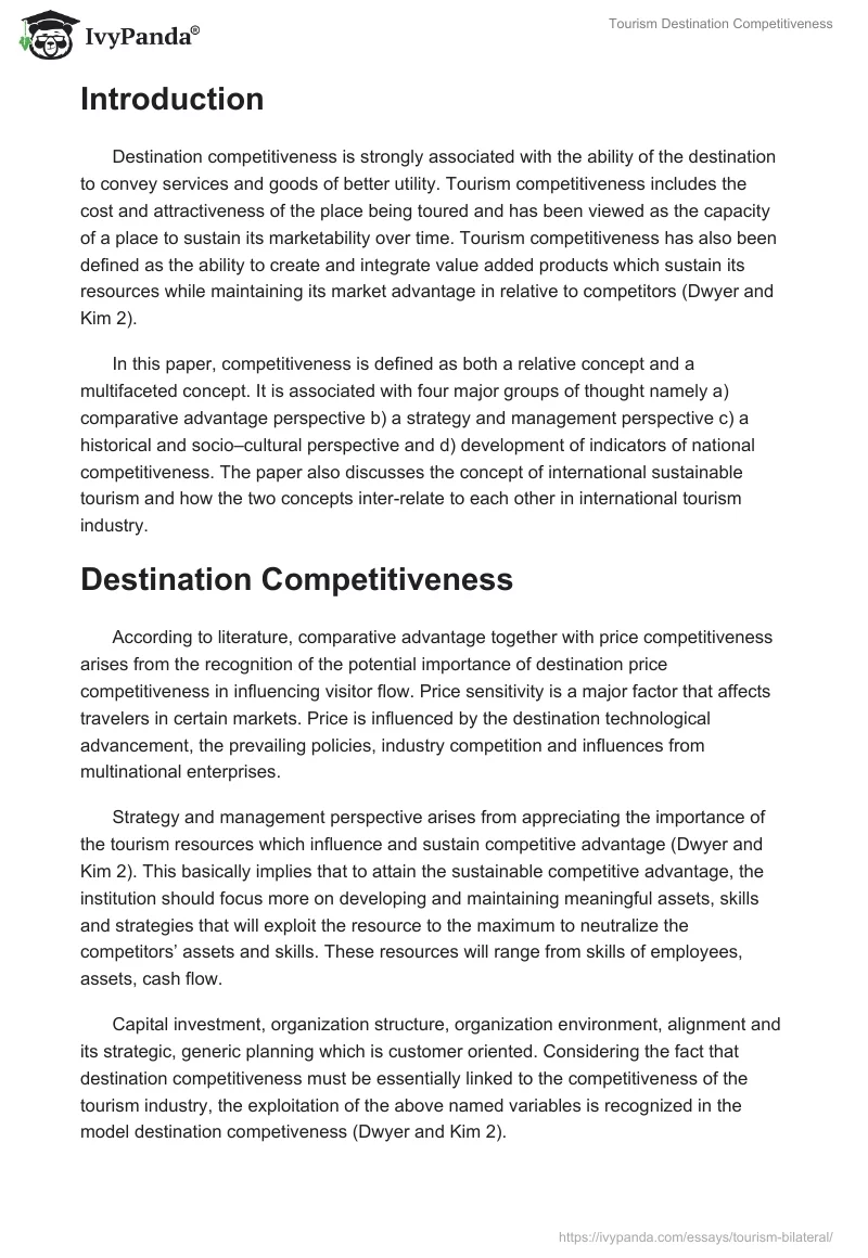 Tourism Destination Competitiveness. Page 2