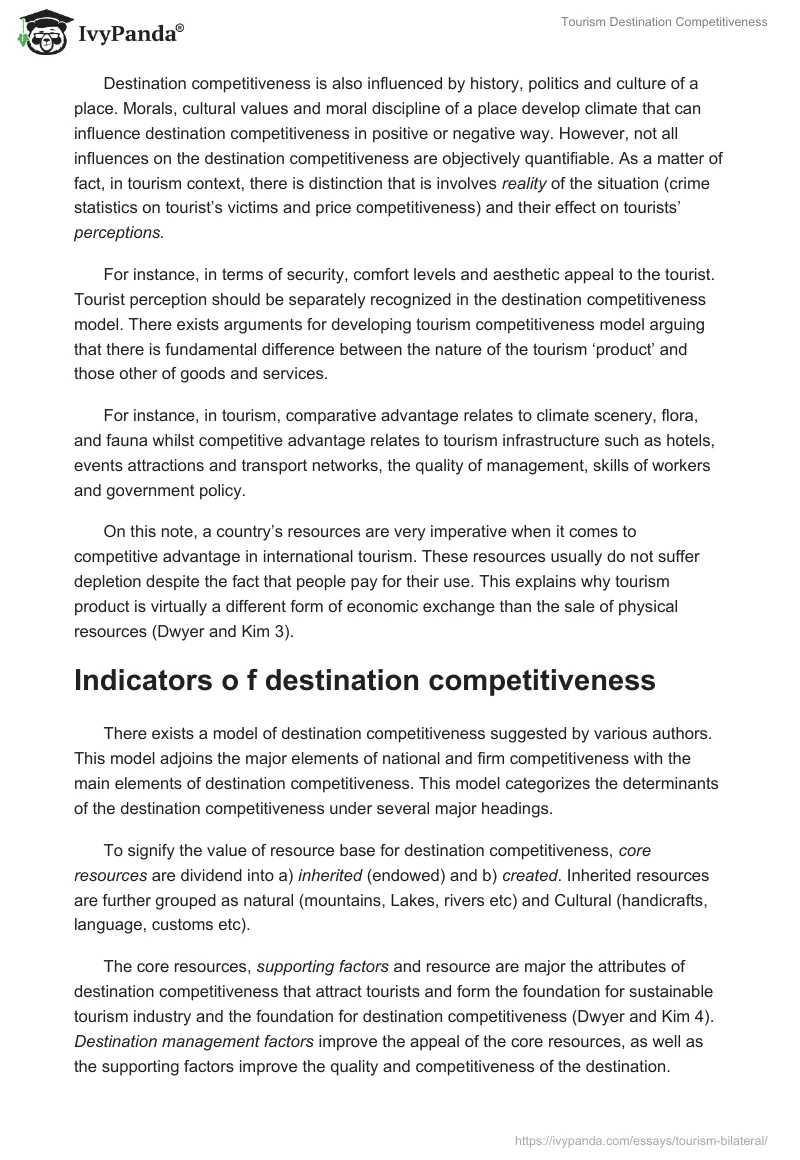 Tourism Destination Competitiveness. Page 3