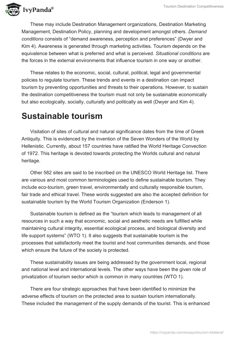 Tourism Destination Competitiveness. Page 4