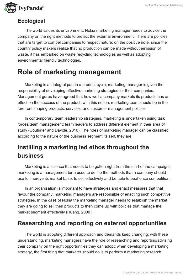Nokia Corporation Marketing. Page 4