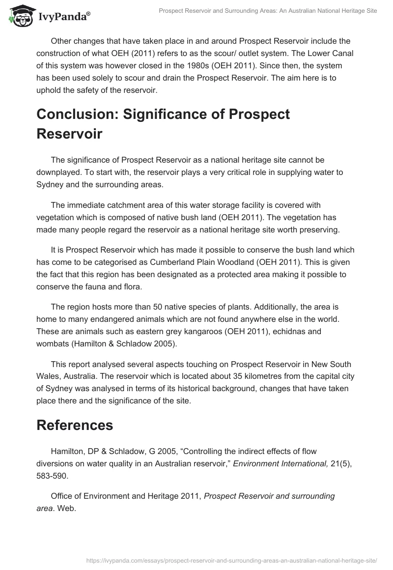 Prospect Reservoir and Surrounding Areas: An Australian National Heritage Site. Page 5