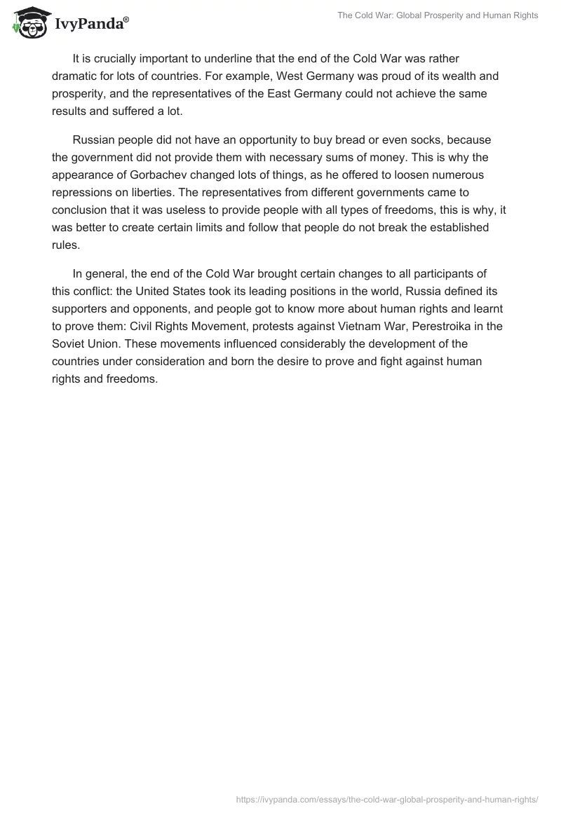 The Cold War: Global Prosperity and Human Rights. Page 2