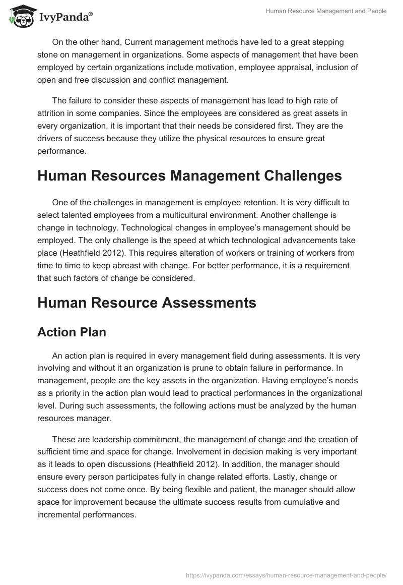Human Resource Management and People. Page 2