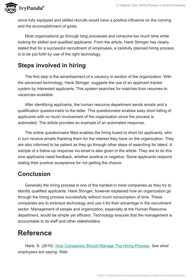 A Tedious Task: Hiring Process in Most Companies. Page 2