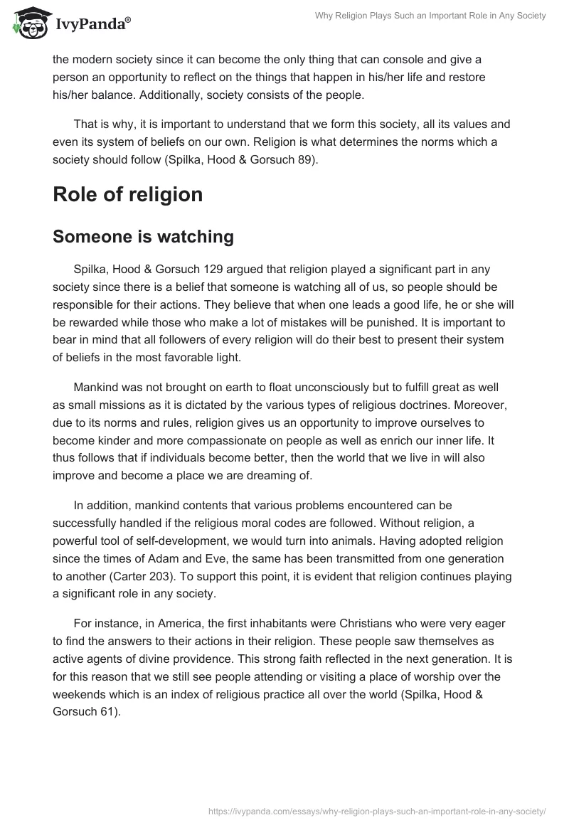 Why Religion Plays Such an Important Role in Any Society. Page 2