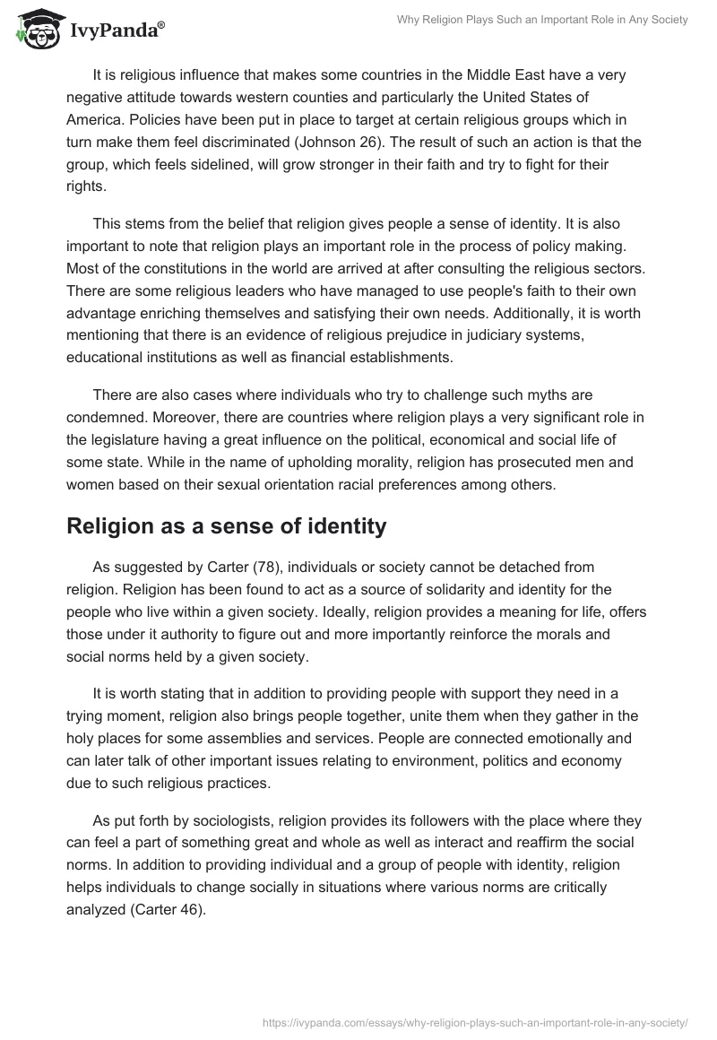 Why Religion Plays Such an Important Role in Any Society. Page 4