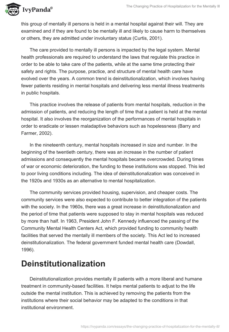 The Changing Practice of Hospitalization for the Mentally Ill. Page 2
