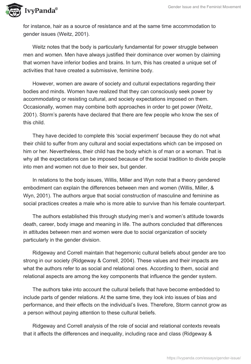 Gender Issue and the Feminist Movement. Page 3