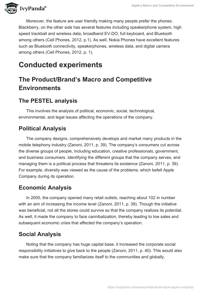 Apple’s Macro and Competitive Environment. Page 2