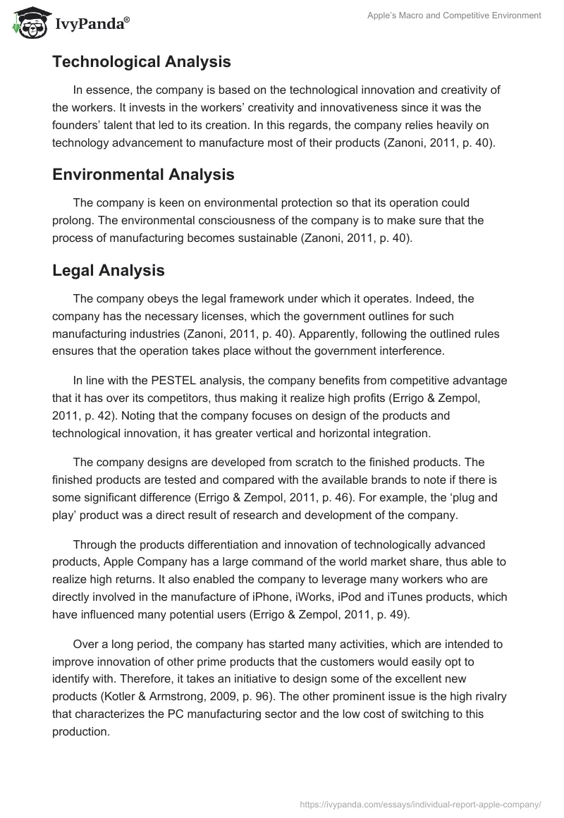 Apple’s Macro and Competitive Environment. Page 3