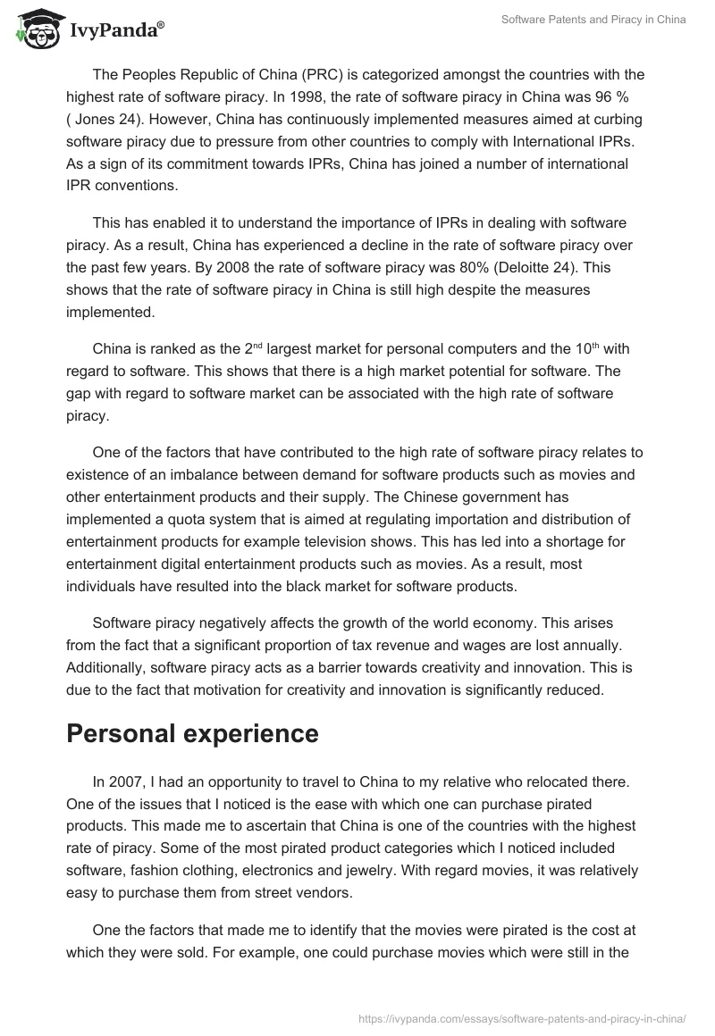 Software Patents and Piracy in China. Page 2