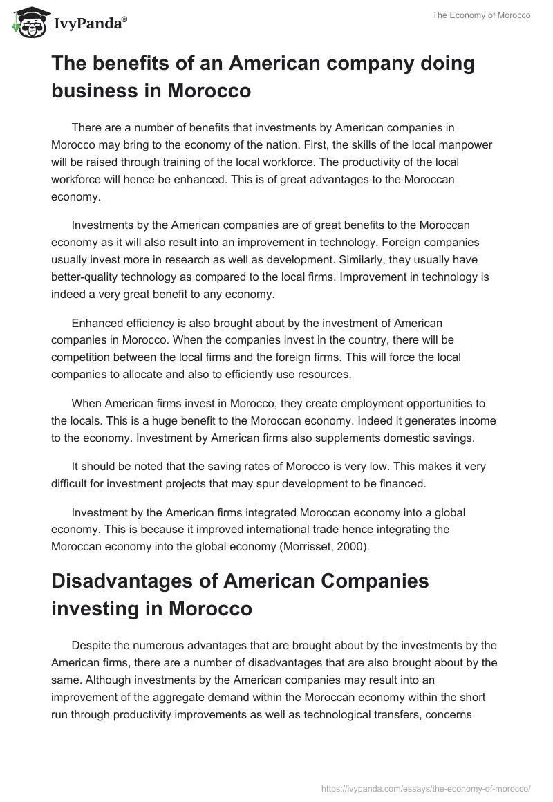 The Economy of Morocco. Page 2