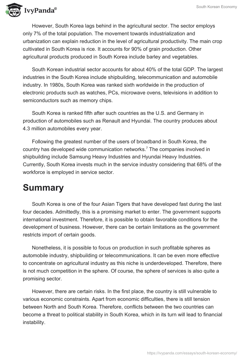 South Korean Economy. Page 3