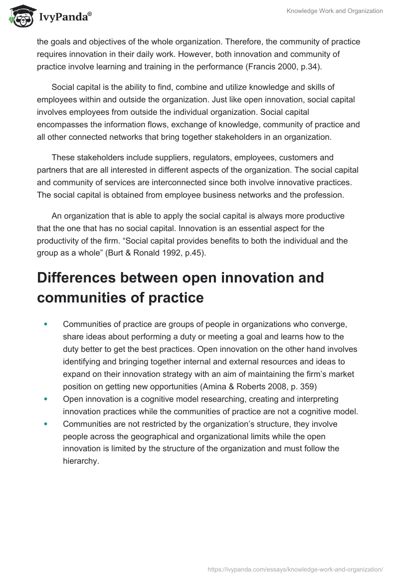 Knowledge Work and Organization. Page 3