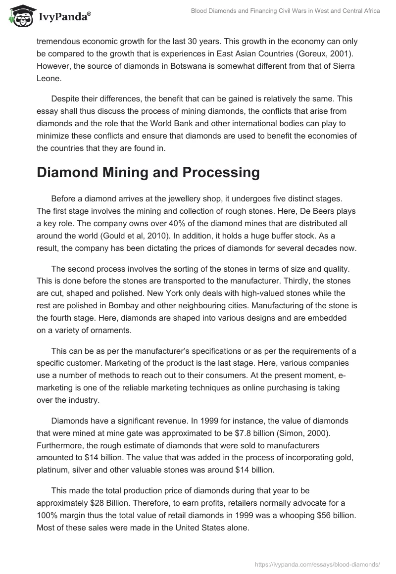 Blood Diamonds and Financing Civil Wars in West and Central Africa. Page 2