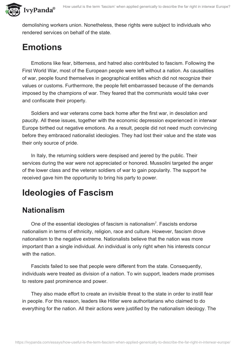 How useful is the term ‘fascism’ when applied generically to describe the far right in interwar Europe?. Page 3