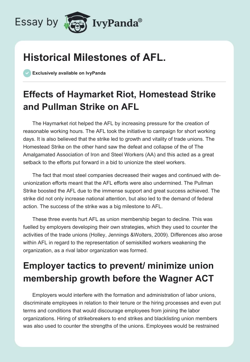 Historical Milestones of AFL.. Page 1