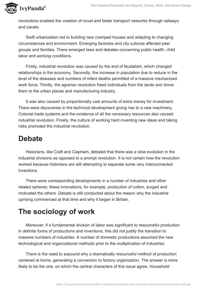 The Industrial Revolution and Beyond: Culture, Work, and Social Change. Page 2