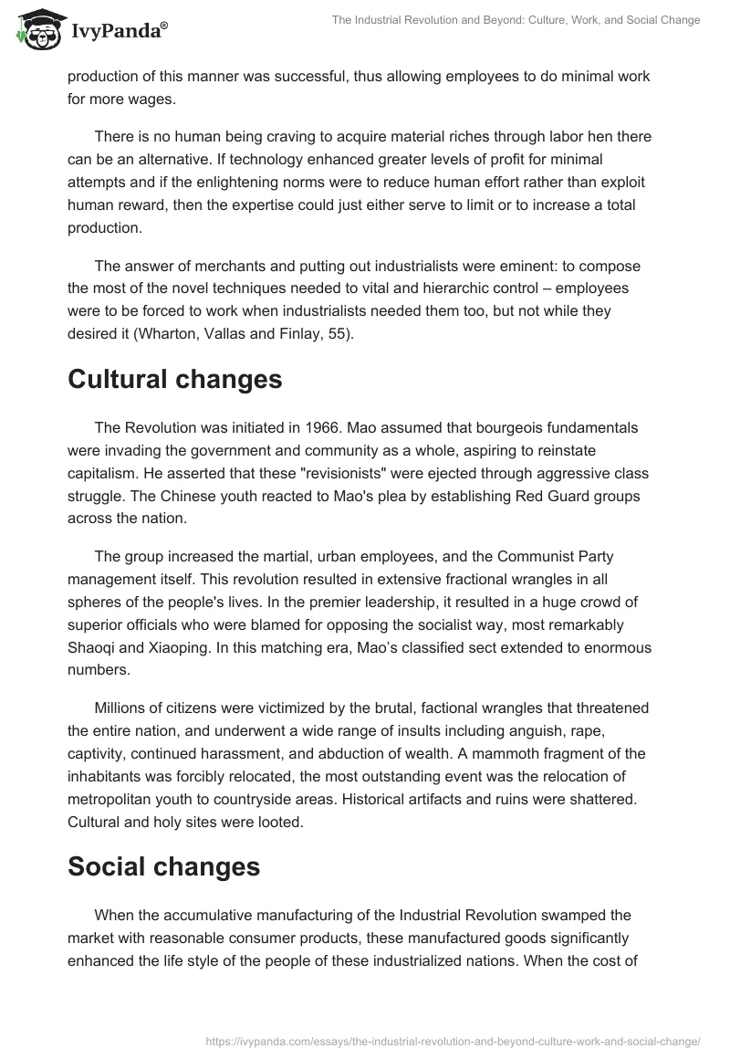 The Industrial Revolution and Beyond: Culture, Work, and Social Change. Page 3