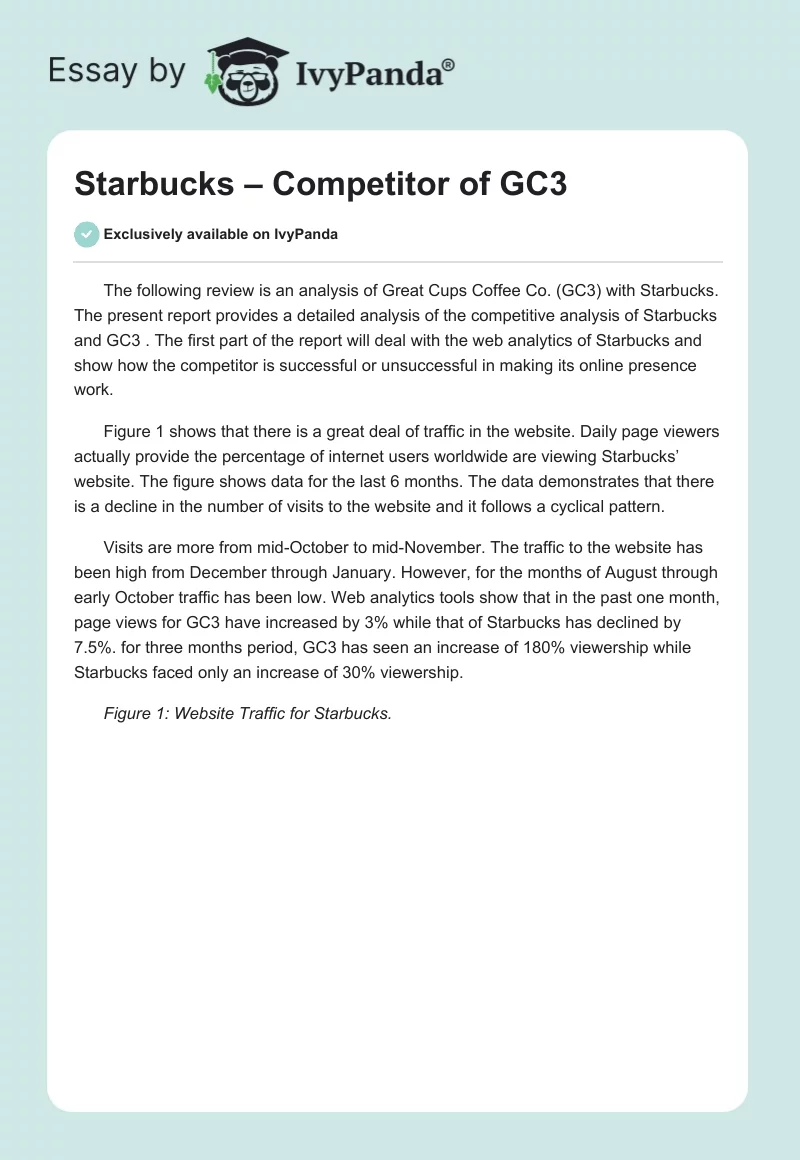 Starbucks – Competitor of GC3. Page 1