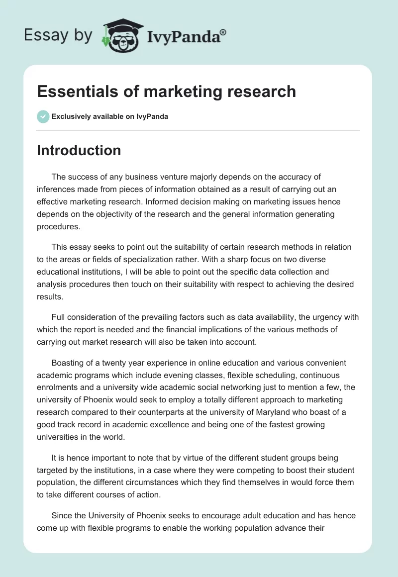 Essentials of marketing research. Page 1