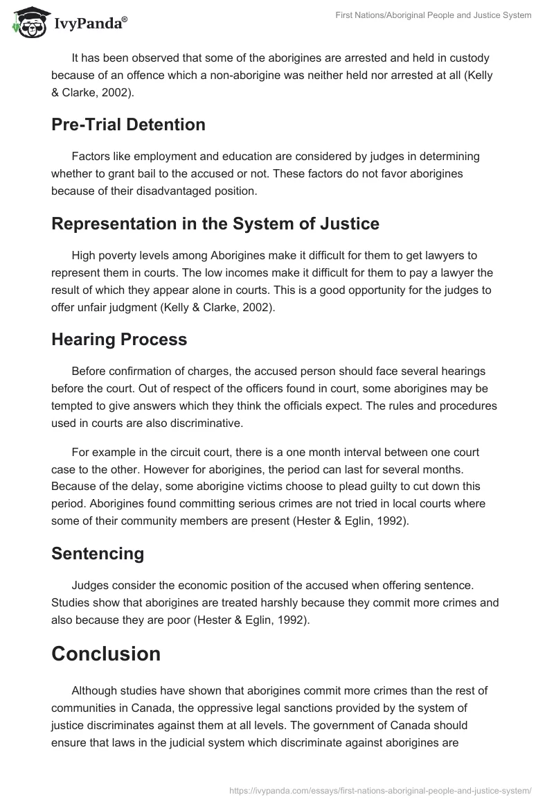 First Nations/Aboriginal People and Justice System. Page 5