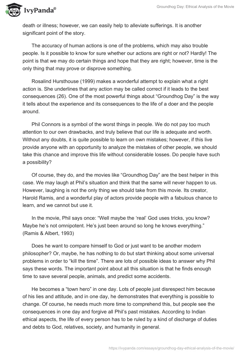 Groundhog Day: Ethical Analysis of the Movie. Page 3