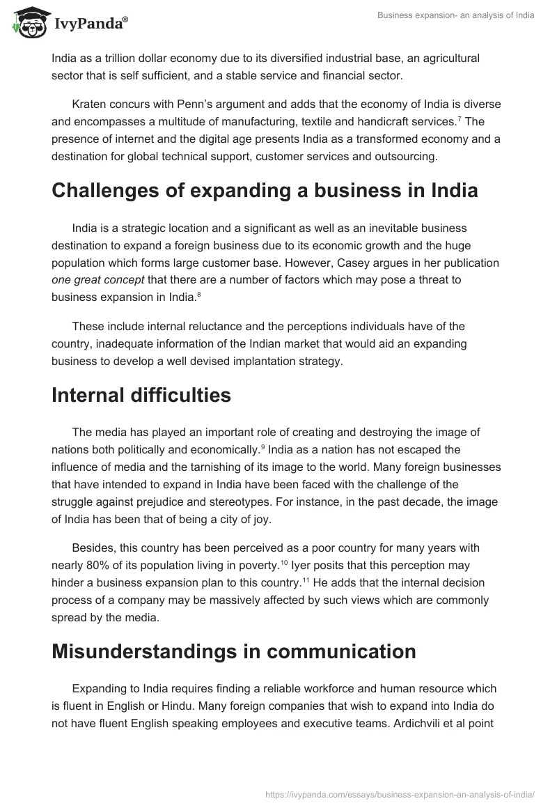 Business expansion- an analysis of India. Page 3