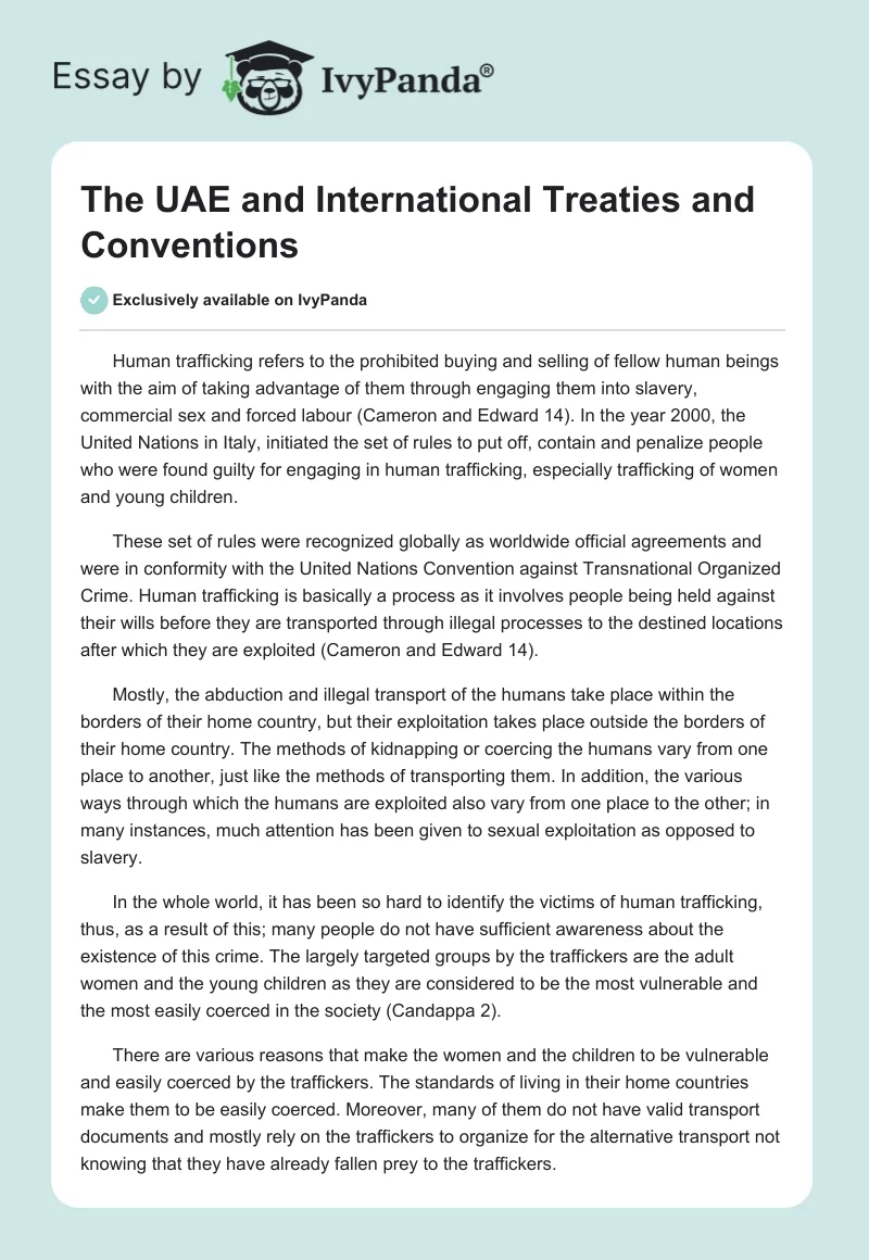 The UAE and International Treaties and Conventions. Page 1