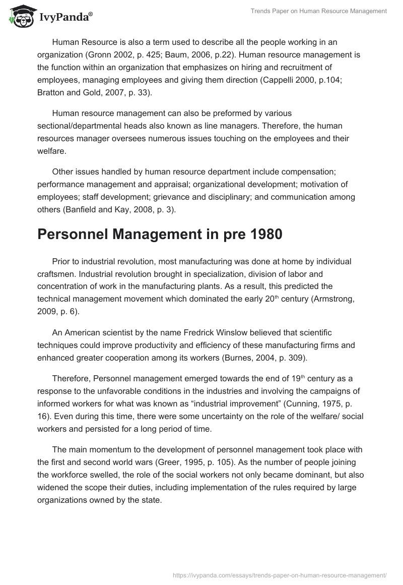 Trends Paper on Human Resource Management. Page 2