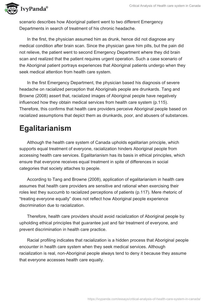 Critical Analysis of Health care system in Canada. Page 3