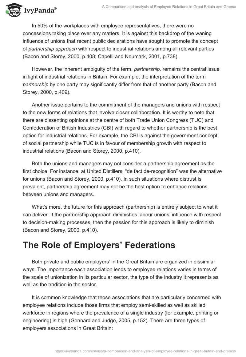 A Comparison and analysis of Employee Relations in Great Britain and Greece. Page 3