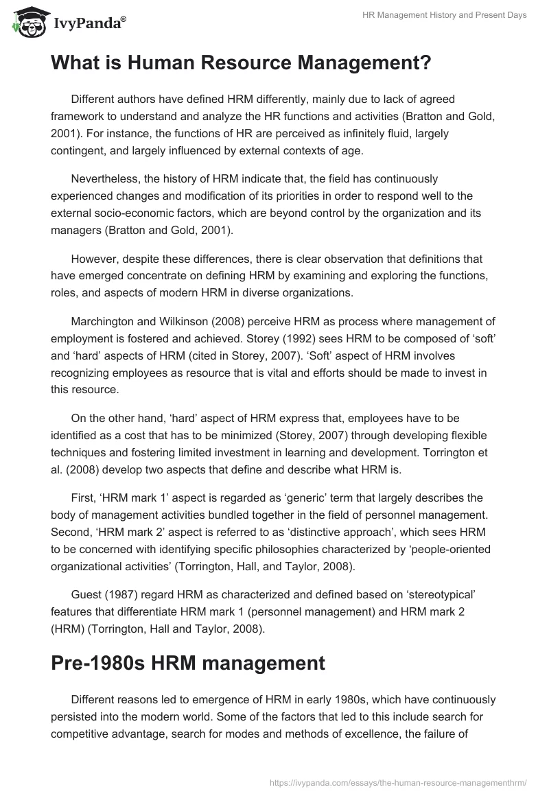 HR Management History and Present Days. Page 2