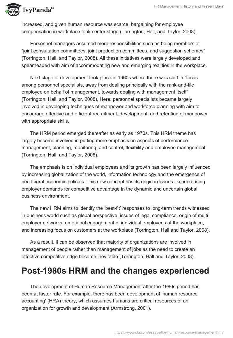 HR Management History and Present Days. Page 4